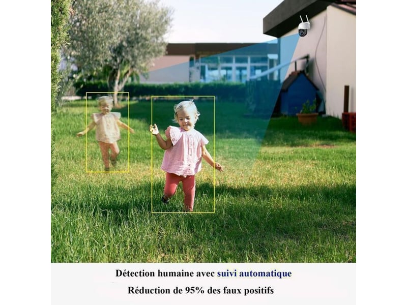  Camera wifi ptz exterieure 5mp vision nocturne couleur ip66 audio bilatéral  - Conforama B
