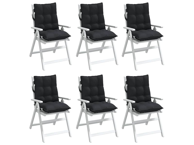  Lot de 6 coussins d'extérieur, coussins de chaise noir 100 x 50 x 7 cm cf56437  - Conforama D