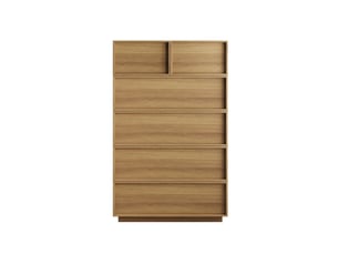 Commode 6 tiroir(s)    BGSRYAO  coloris naturel largeur 80 cm
