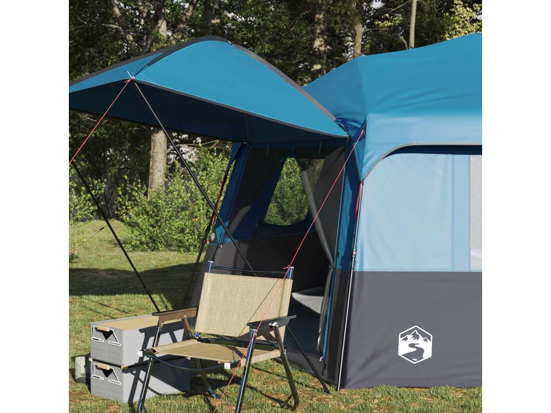  Tente instantanée camping avec auvent 12 personnes et système de libération rapide shl9337  - Conforama C
