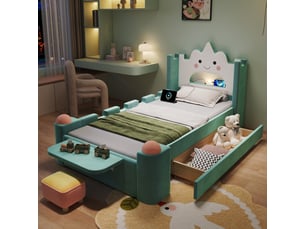 Lit simple 90x200 cm <strong>STILVORA</strong>  <strong></strong> coloris bleu