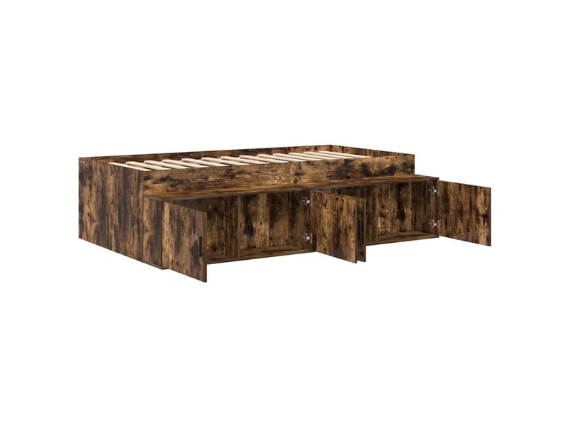 Lit simple- lit adulte - cadre de lit chêne fumé 80 x 200 cm bois d'ingénierie - Conforama C