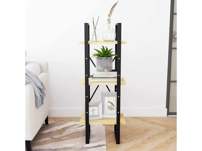  Bibliothèque à 3 niveaux, armoire à livres 40x30x105 cm bois de pin massif  - Conforama C