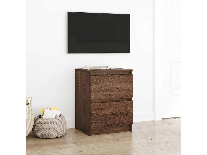  Meuble tv - banc tv - meuble de rangement chêne marron 40x35x54 cm bois d'ingénierie  - Conforama B