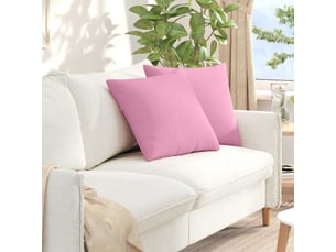 Lot de 2 coussins de canapé, coussins décoratifs tissu rose 50 x 50 cm cf58933