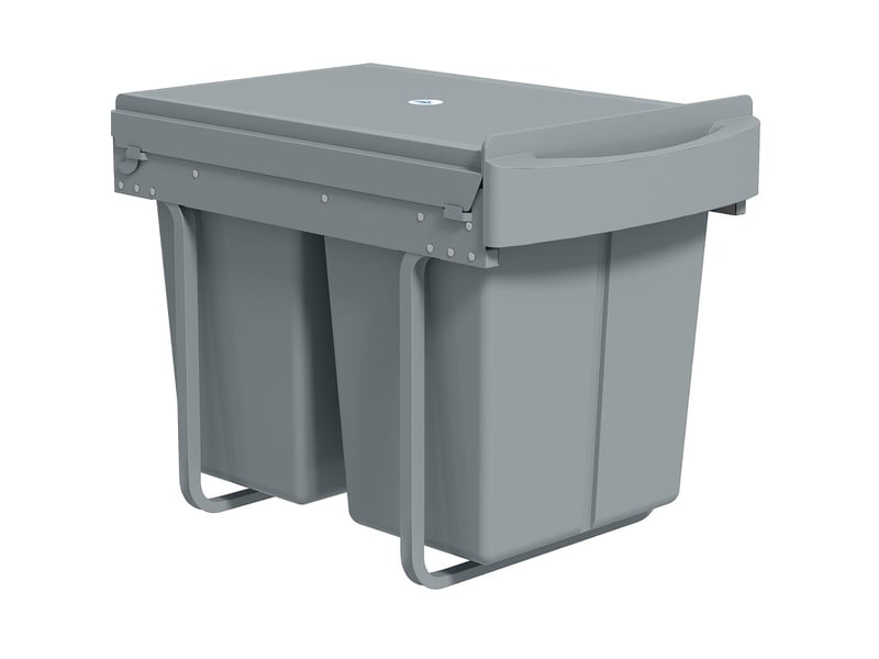  Poubelle encastrable 40 l 52 x 33,5 x 41 cm tri gris  - Conforama A