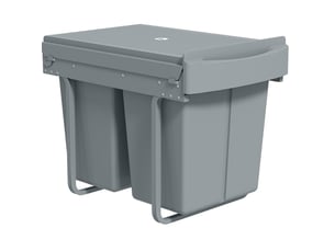 Poubelle encastrable 40 l 52 x 33,5 x 41 cm tri gris