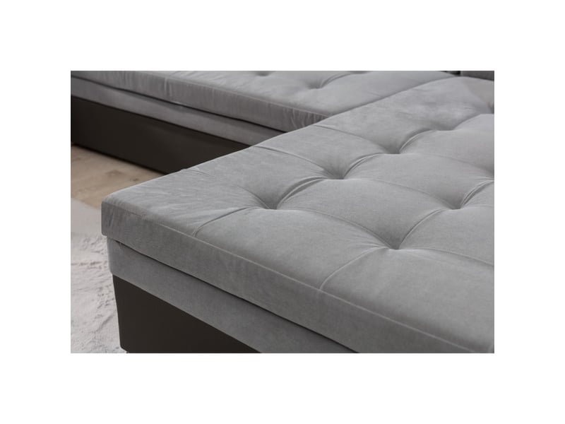 Canapé panoramique convertible caldero 5 places marron – angle droit - Conforama D