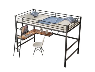 Lit mezzanine 90x200 cm <strong></strong> <strong></strong> coloris noir