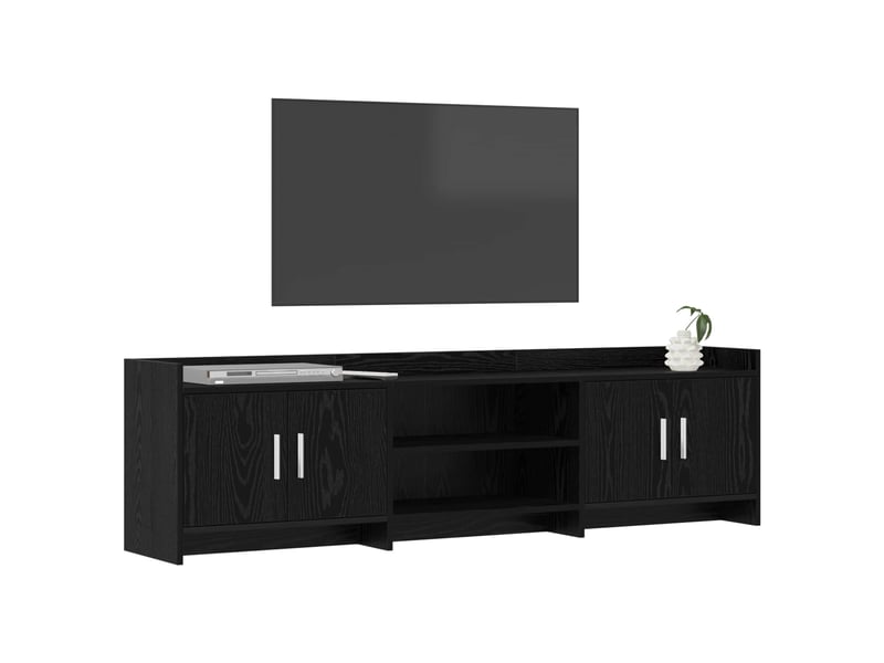  Meuble tv - banc tv - meuble de rangement 168 x 33 x 47 cm chêne noir bois d'ingénierie  - Conforama C
