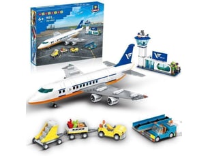 Aeroport central set 901 pieces avion de ligne avec led