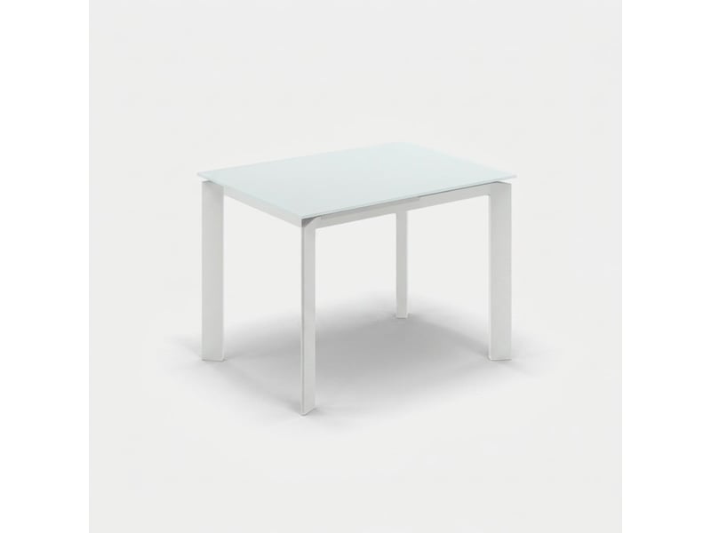  Table extensible en verre trempé et métal 120170x80 function - blanc  - Conforama A