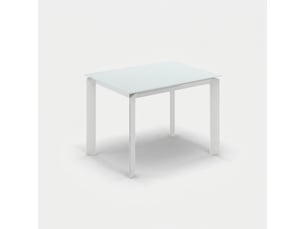 Table extensible en verre trempé et métal 120170x80 function - blanc