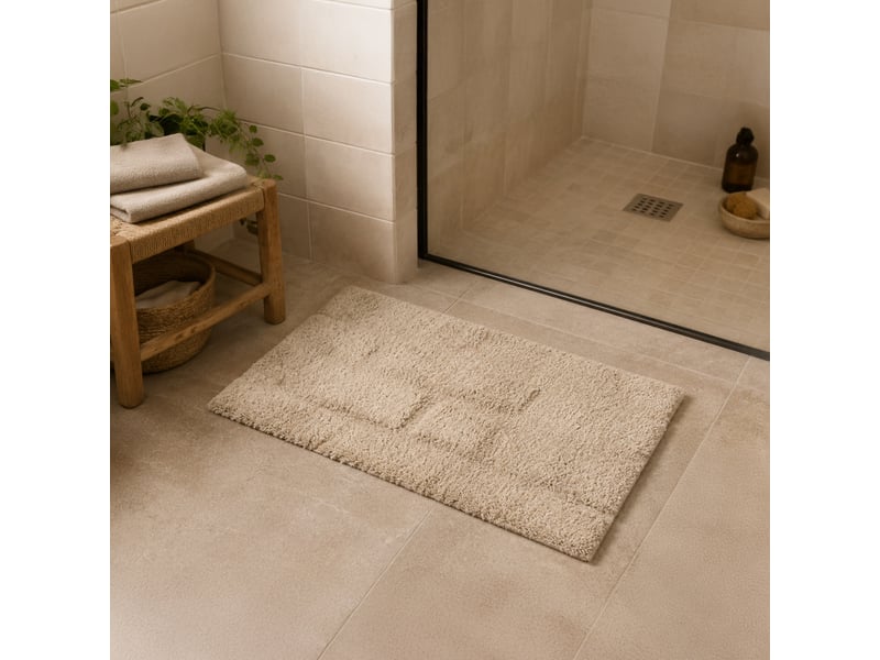  Tapis de bain motifs embossés en coton tufté  - Conforama B