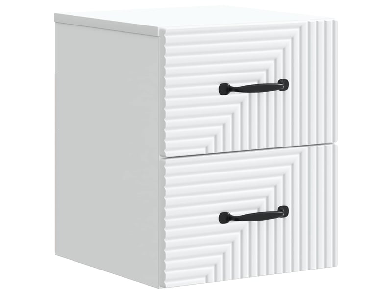  Table de chevet - cabinet de chevet - table de nuit mural avec tiroir blanc 34,5 x 33 x 40 cm  - Conforama A