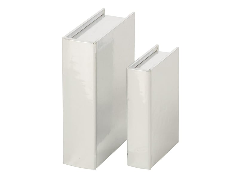  Lot de 2 boîtes déco livre romy 28cm argent  - Conforama A