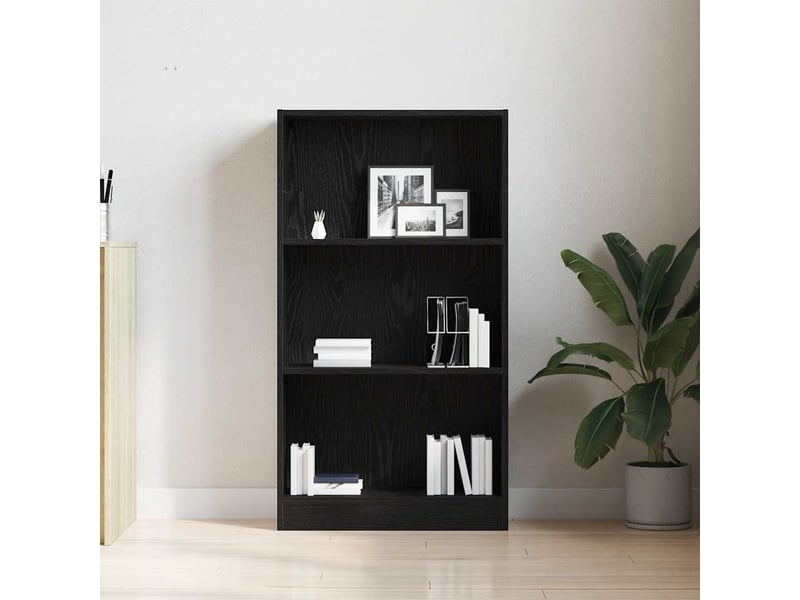  Bibliothèque, meuble de rangement salon en chêne noir 60 x 24 x 109 cm bois d'ingénierie  - Conforama C