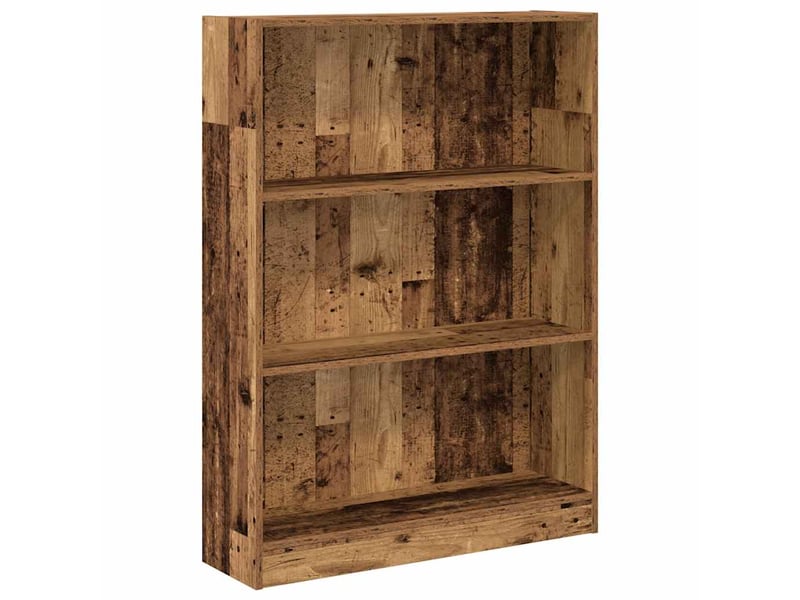  Bibliothèque, meuble de rangement salon vieux bois 80x24x109 cm bois d'ingénierie  - Conforama A