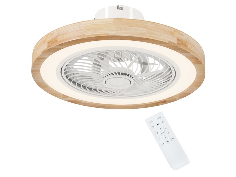  Ventilateur de plafond avec lumière led, moteur dc réversible 6 vitesses, télécommande et minuterie pour salon et chambre  - Conforama A