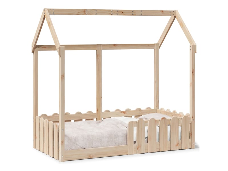  Cadre de lit d'enfants - lit jeune forme de maison sans matelas pin massif  - Conforama A