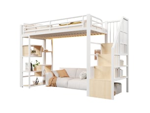 Lit mezzanine 90x200 cm MODENUIT coloris blanc