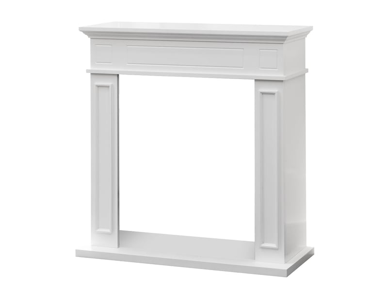  Jefferson - cadre de cheminée 89,5 x 90,5 x 28 cm, revêtement décoratif en mdf blanc  - Conforama C