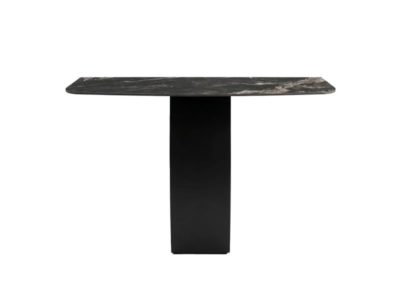  Console design l. 140 cm en céramique noir marbré pied noir – verdi  - Conforama C