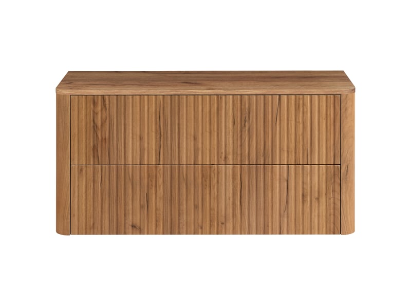 Plan de travail linea 100 cm chêne craft d'or pour meuble de salle de bain avec angles arrondis  - Conforama W