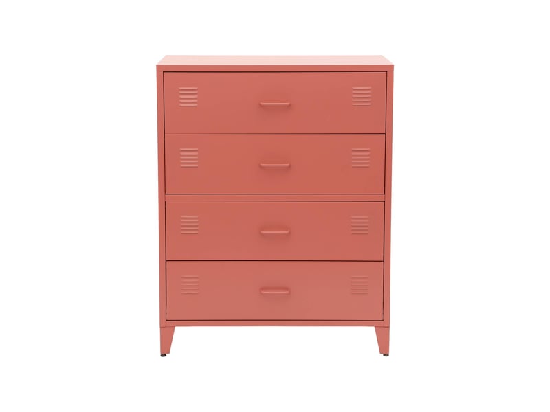  Commode industrielle acier 4 tiroirs terracotta - soho  - Conforama B