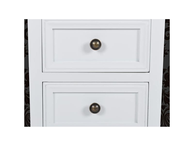  Lot de 2 table de chevet - cabinet de chevet - table de nuit avec 2 tiroirs mdf blanc  - Conforama E