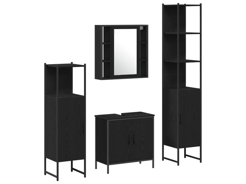 Ensemble de mobilier de salle de bain 4 pièces noir cf64559 - Conforama A