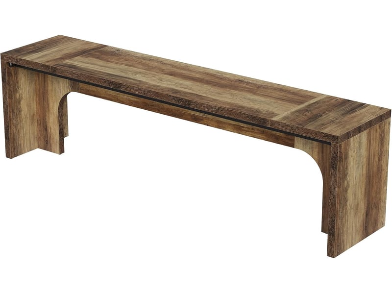  Banc d'entrée de 160 cm de long, banc à chaussures de style industriel, banc de bout de lit pour chambre, banc à chaussures d'intérieur en mdf (norme e1) pour couloir ou hall d'entrée  - Conforama A