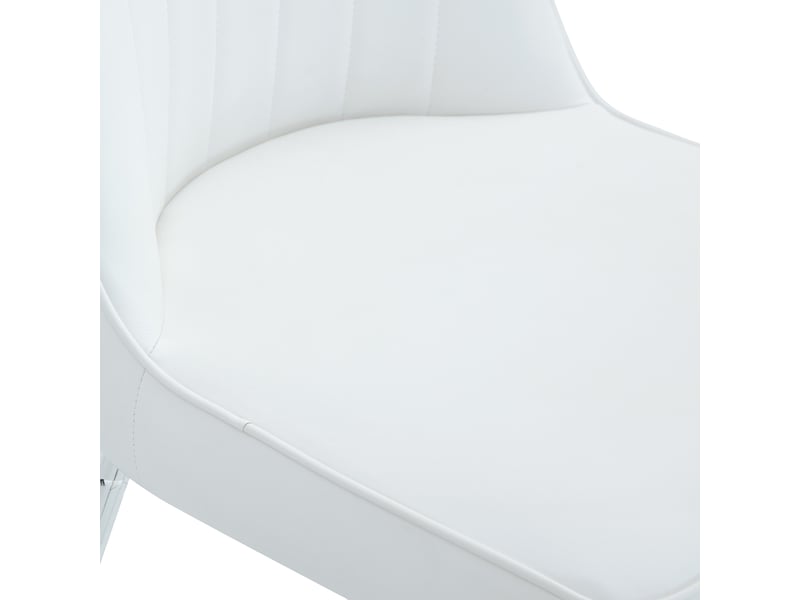  Lot de 2 tabourets de bar 100 cm – simili-cuir blanc, piètement métal argenté, repose-pieds, confort, coloris variés  - Conforama D