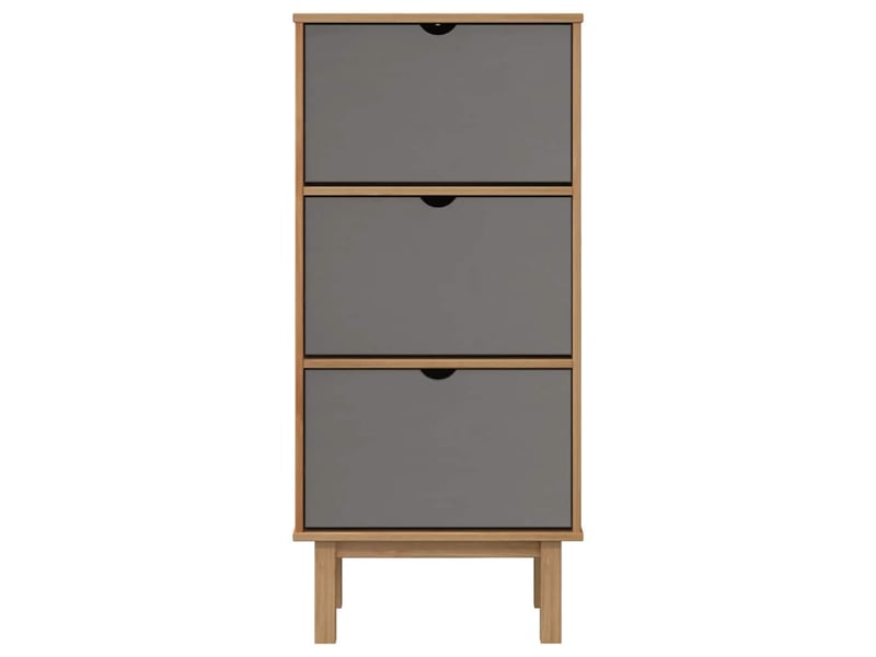  Meuble à chaussure, armoire à chaussures otta et 3 tiroirs marron et gris bois pin  - Conforama D