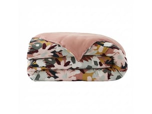 Housse de couette reversible 140x200 cm gaze de coton loana rose foncé