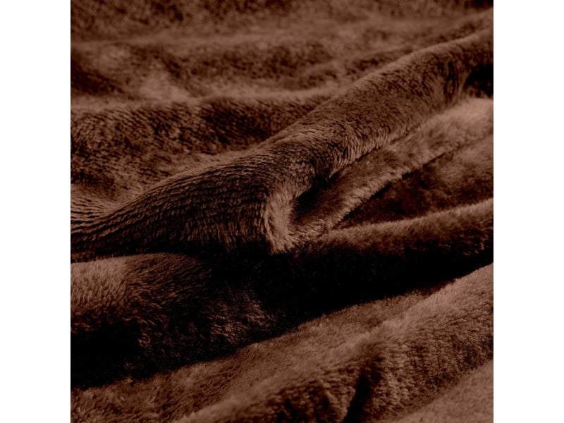  Plaid uni en flanelle flanou 180x220cm choco  - Conforama B