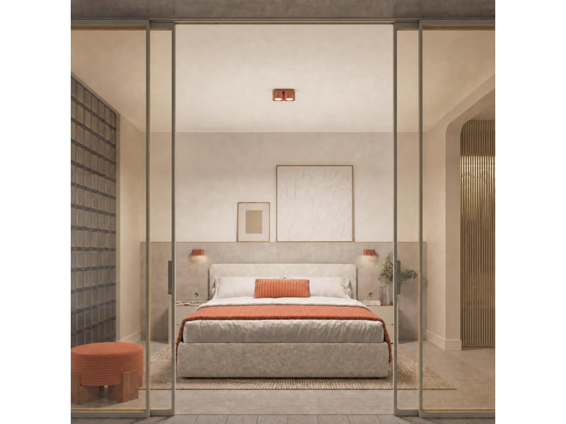 Plafonnier riff 2 ocre rouge gx53 aluminium moderne 8x20.5x10cm SL.3061 - Conforama B