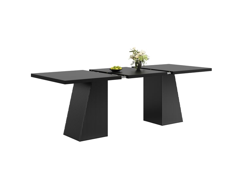 Table à manger extensible 120 à 160x80x76 cm, 4 à 6 places, noire - Conforama A