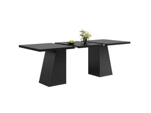 Table à manger extensible 120 à 160x80x76 cm, 4 à 6 places, noire