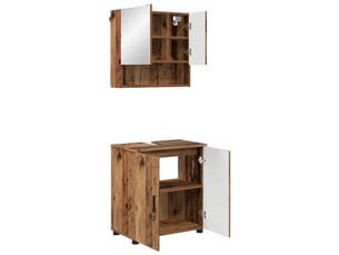 Ensemble de mobilier de salle de bain 2 pc bois ancien cf64011