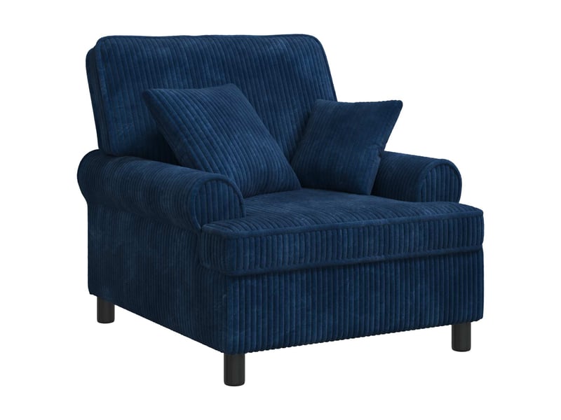 Vidaxl fauteuil xl avec coussins bleu marine tissu à 1,5 lignes - Conforama A