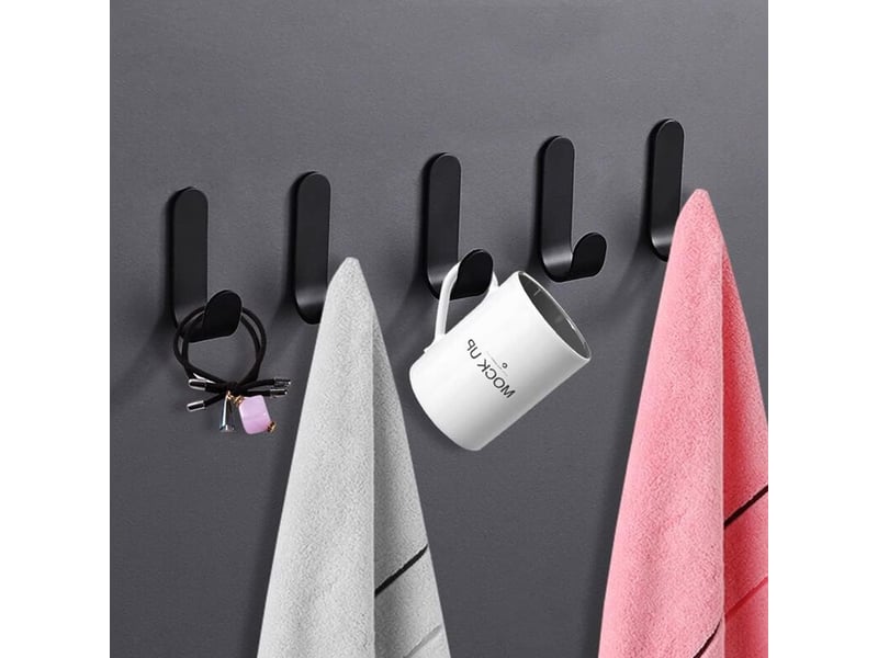 12 pièces crochet adhésif 3m autocollants murale salle de bain porte serviette imperméable pour chambre de cuisine plafond(noir - réf. Szpa303322jjzj - Conforama D