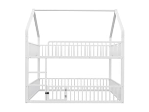 Lit cabane 140x200 cm MAISONORA coloris blanc
