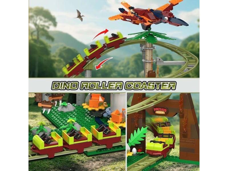  Jeu de construction parc dinosaure 1222 pieces 4 figurines vert 151498_AABAR89726_6_DROPFR - Conforama D