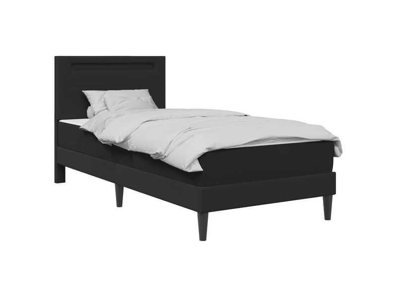 Lit simple- lit adulte - cadre de lit avec bandes led noir 80 x 200 cm simili cuir - Conforama B