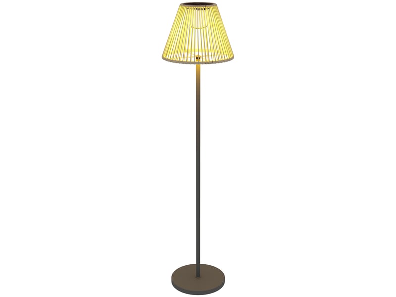  Lampadaire solaire extérieur,meulva,33x33x135 cm,25 led ip44,acier et résine tressée,gris  - Conforama A
