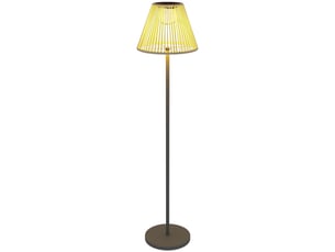 Lampadaire solaire extérieur,meulva,33x33x135 cm,25 led ip44,acier et résine tressée,gris