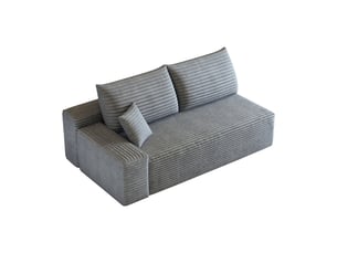 Canapé droit convertible <strong></strong> <strong></strong> 2 places Tissu gris