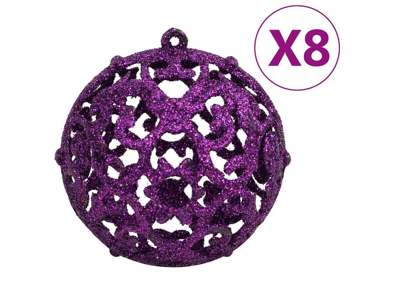  Ensemble de boules de noël 111 pièces violet polystyrène  - Conforama D