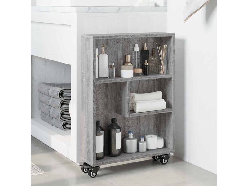  Chariot de rangement étroit sonoma gris bois d'ingénierie  - Conforama C
